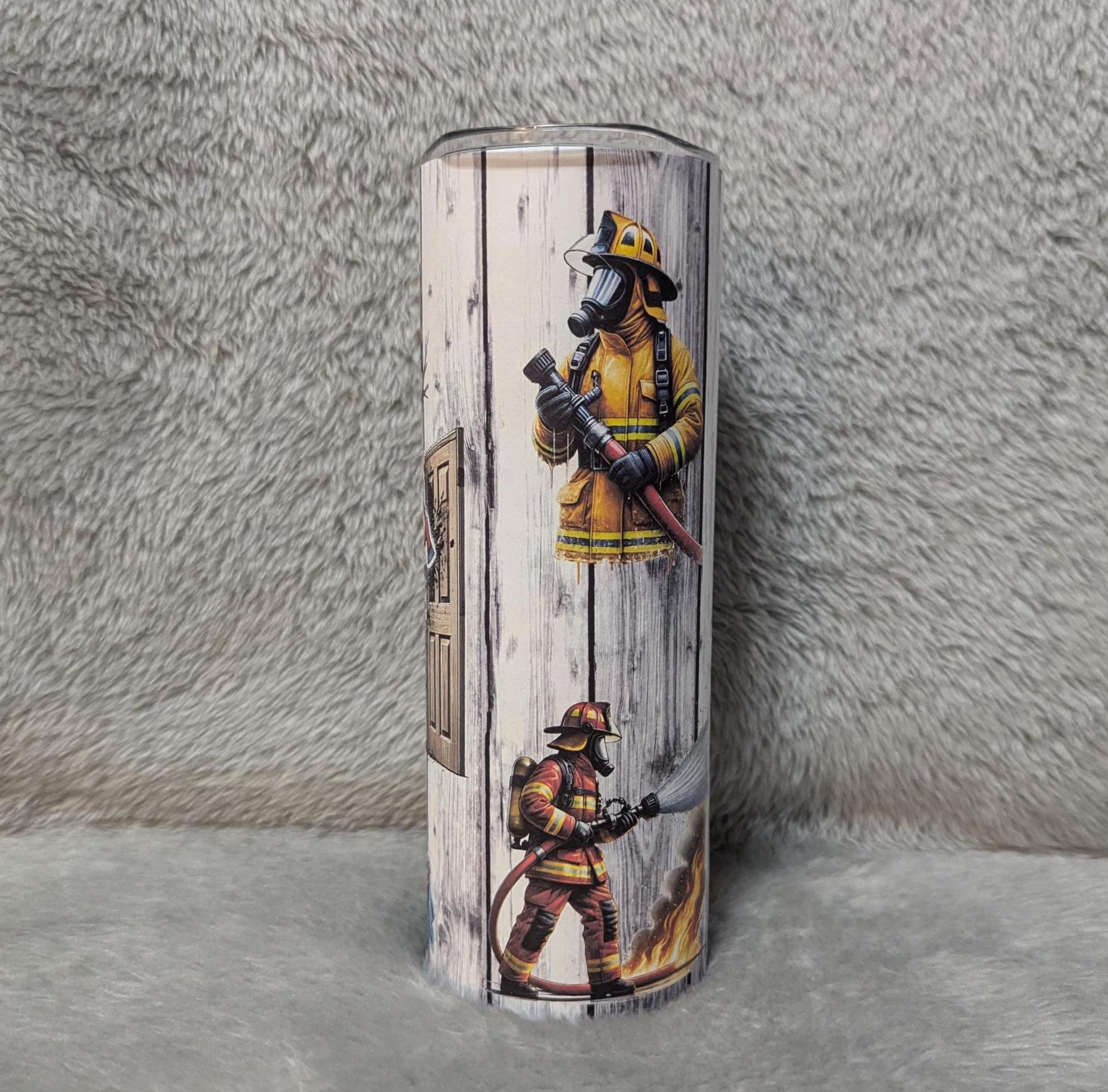 Firefighter Tumbler 20oz With Reusable Straw