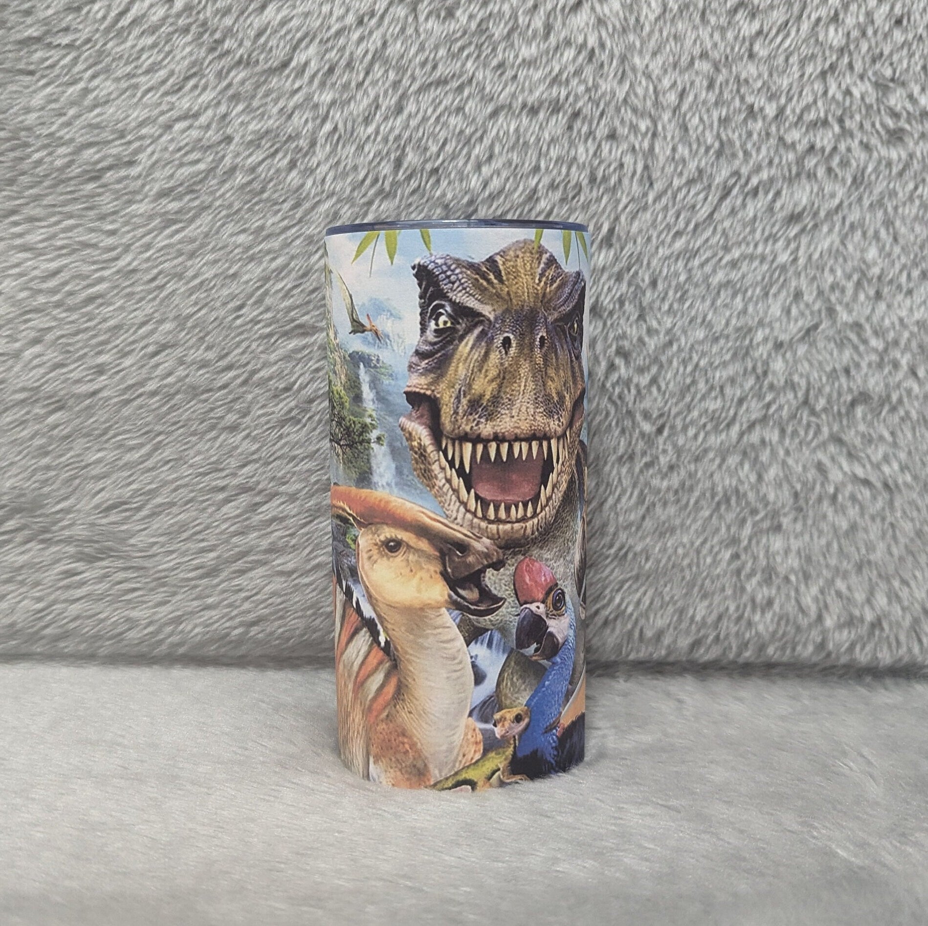 Kids Dinosaur Tumbler 15oz With Reusable Straw, Can Be Personalized