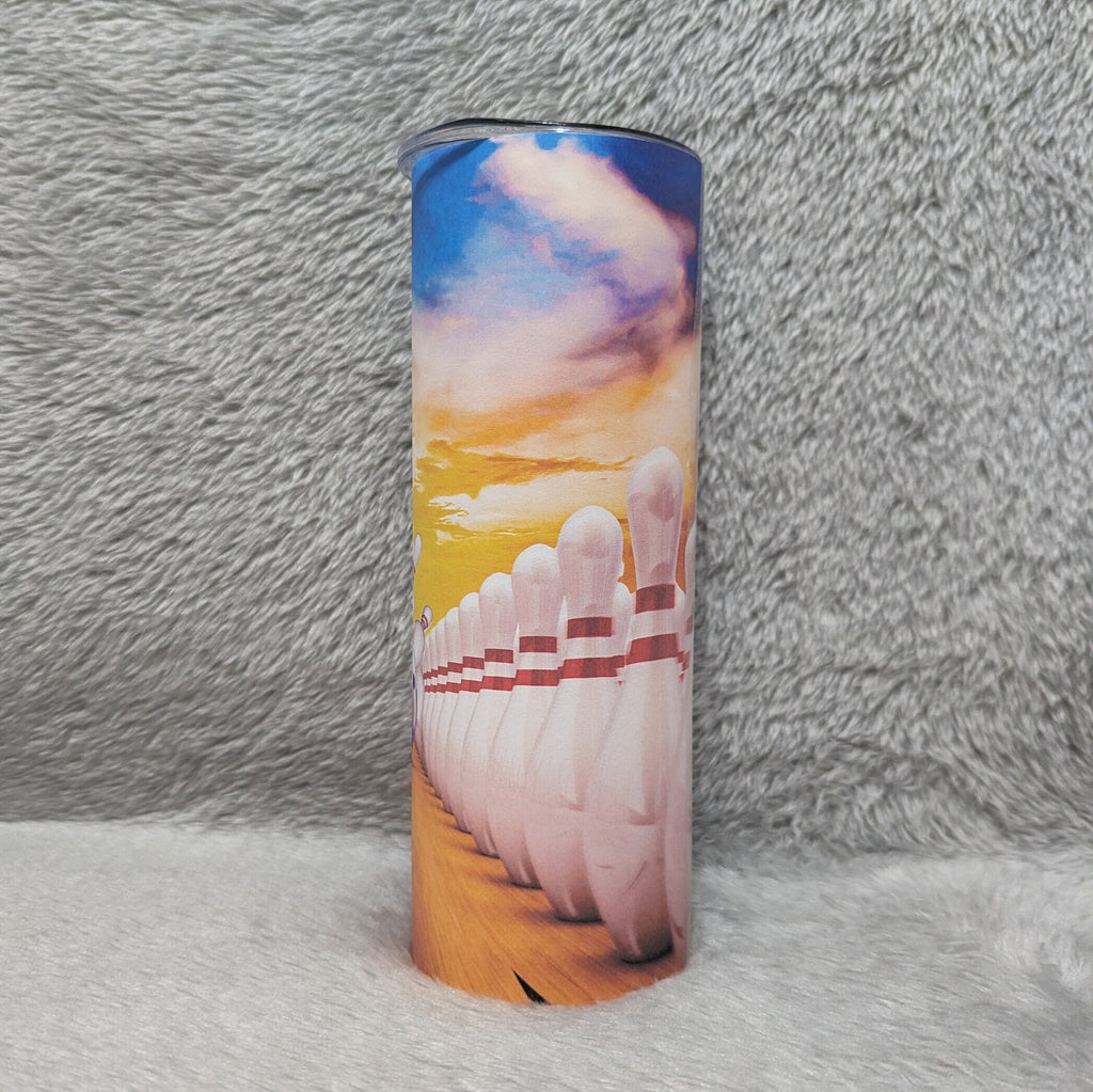 Bowling Tumbler 20oz With Reusable Straw, Can Be Personalized
