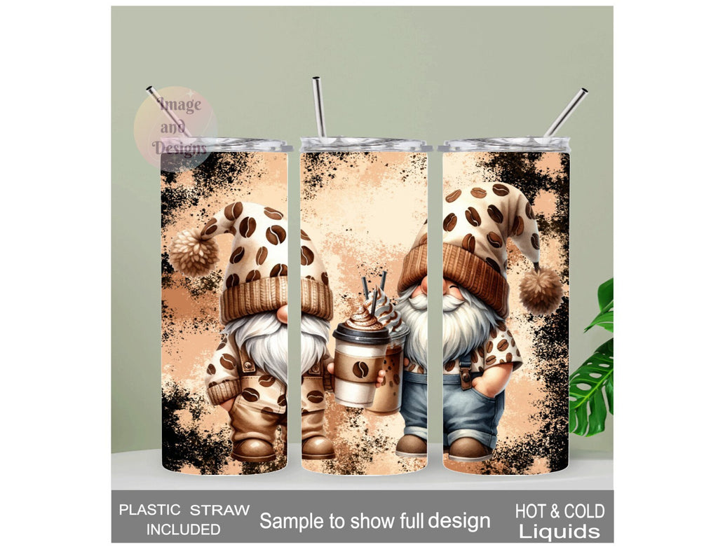 Coffee Gnome Tumbler 20oz With Reusable Straw, Can Be Personalized