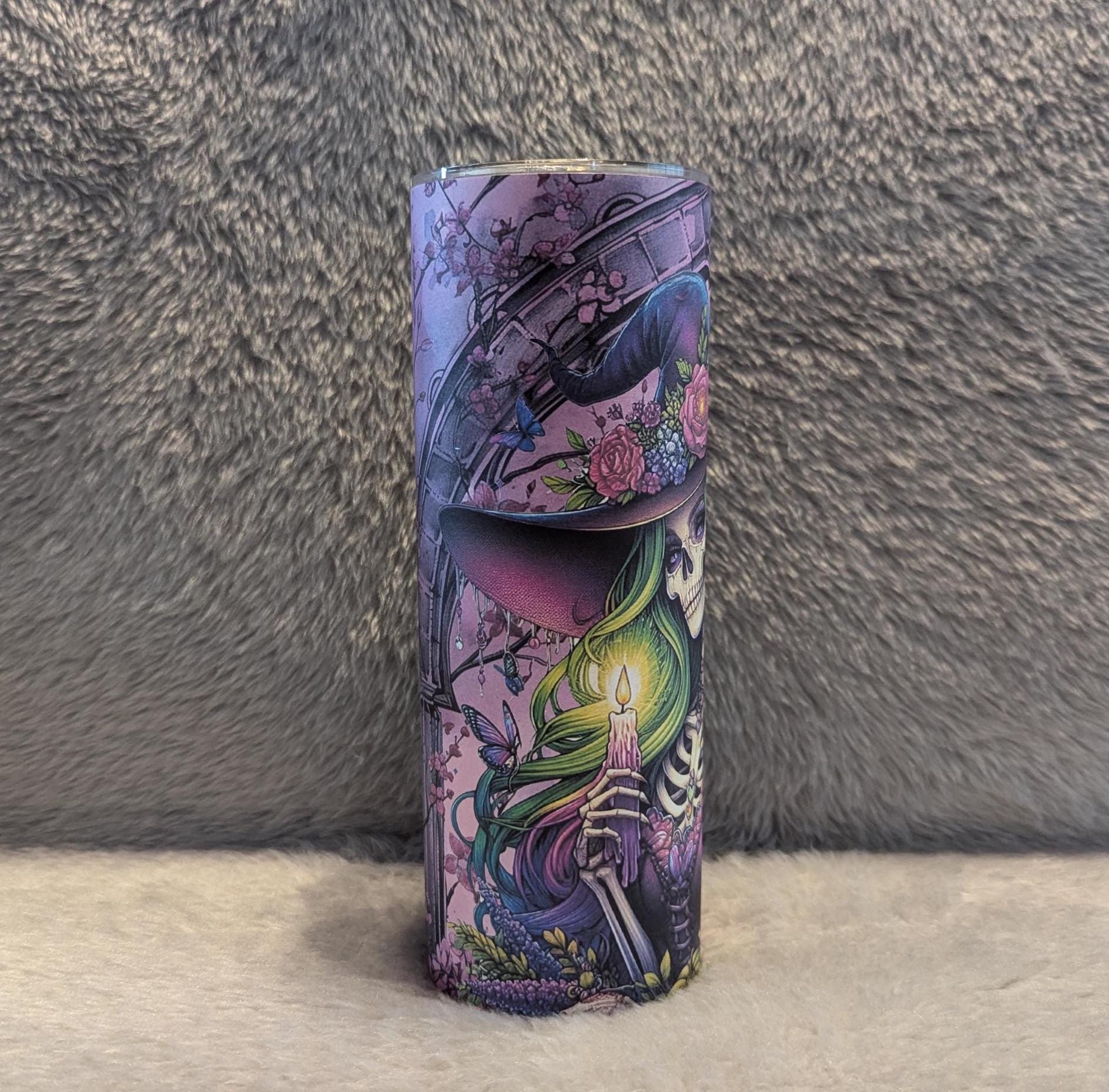 Witch Tumbler 20oz With Reusable Straw, Can Be Personalized