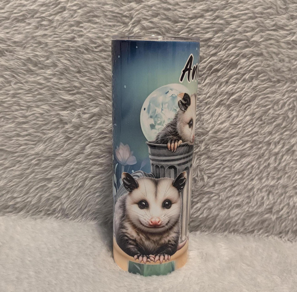 Possum Tumbler 20oz With Reusable Straw, Can Be Personalized