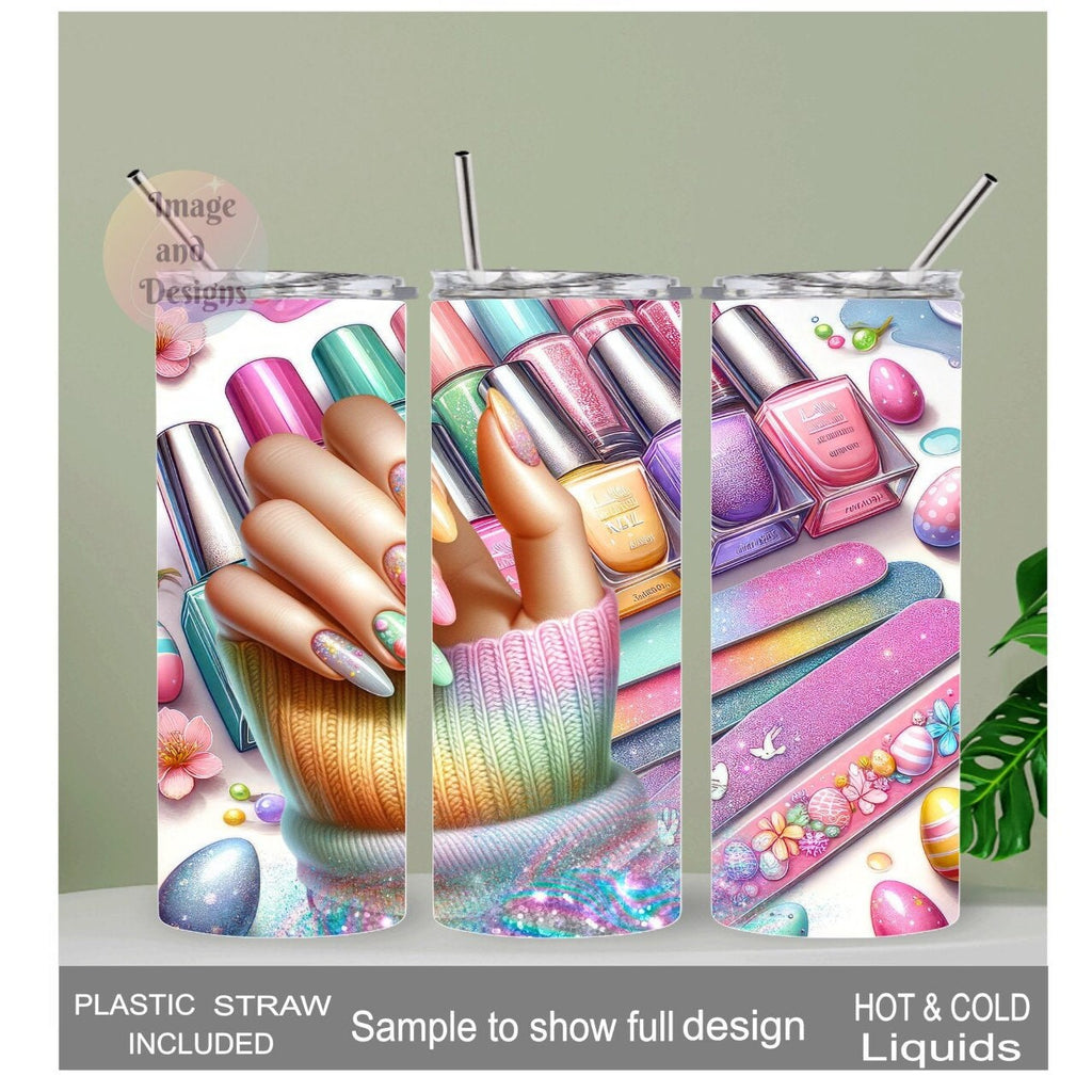 Nail Tech Tumbler 20oz With Reusable Straw, Can Be Personalized
