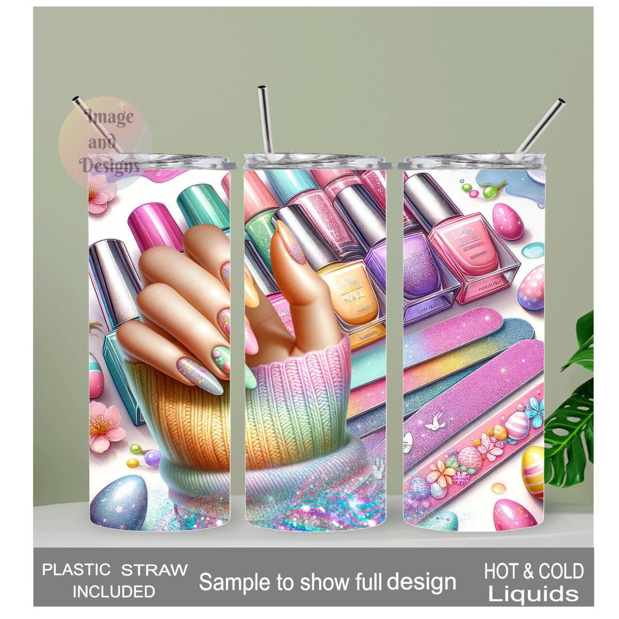 Nail Tech Tumbler 20oz With Reusable Straw, Can Be Personalized