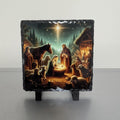 Nativity Scene Slate Picture With Display Legs