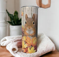 Squirrel Tumbler with Autumn Leaves 20oz With Reusable Straw, Can Be Personalized