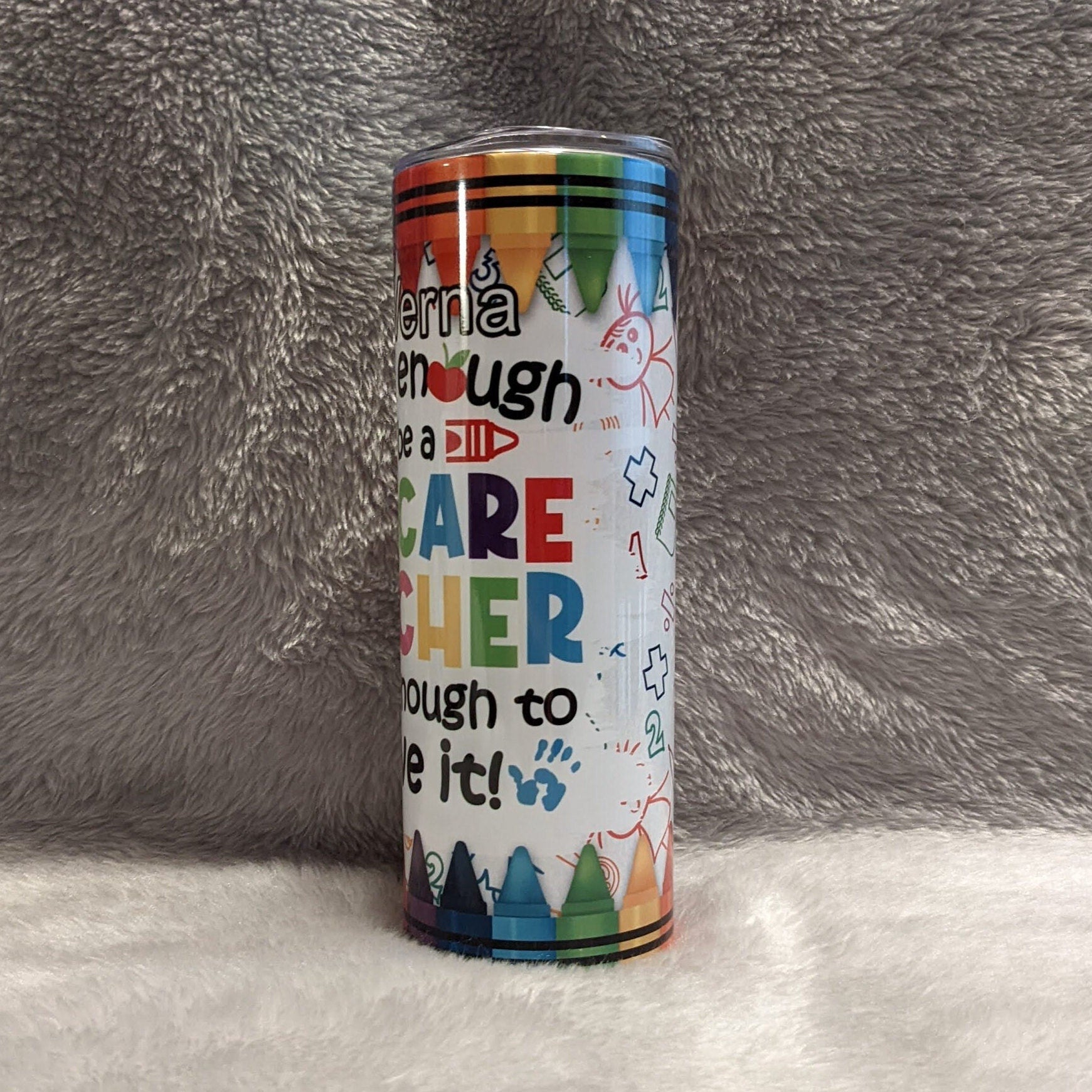 Daycare Teacher Tumbler 20oz With Reusable Straw, Can Be Personalized