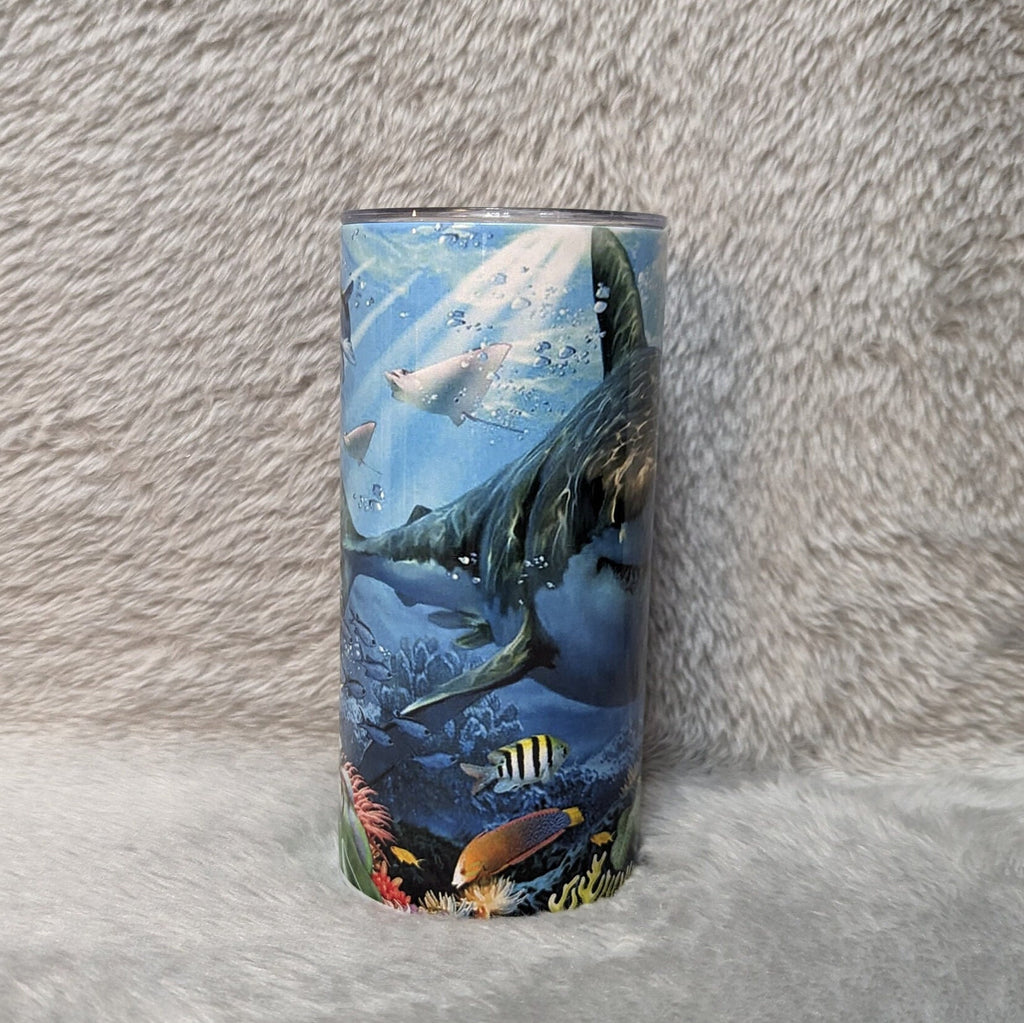 Kids Shark Tumbler 15oz With Reusable Straw, Can Be Personalized