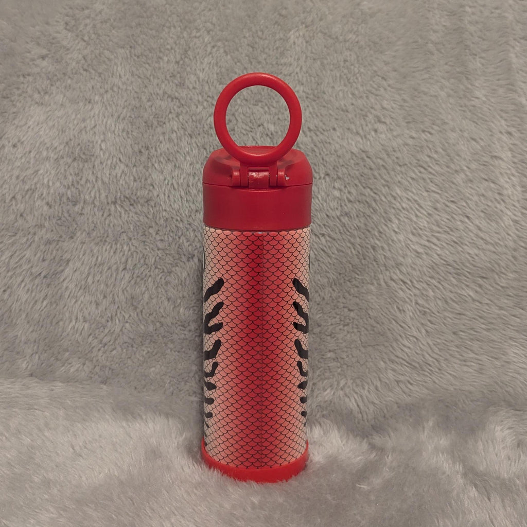 Kids Fishing Lure Water Bottle 12oz With Reusable Straw Can Be Personalized