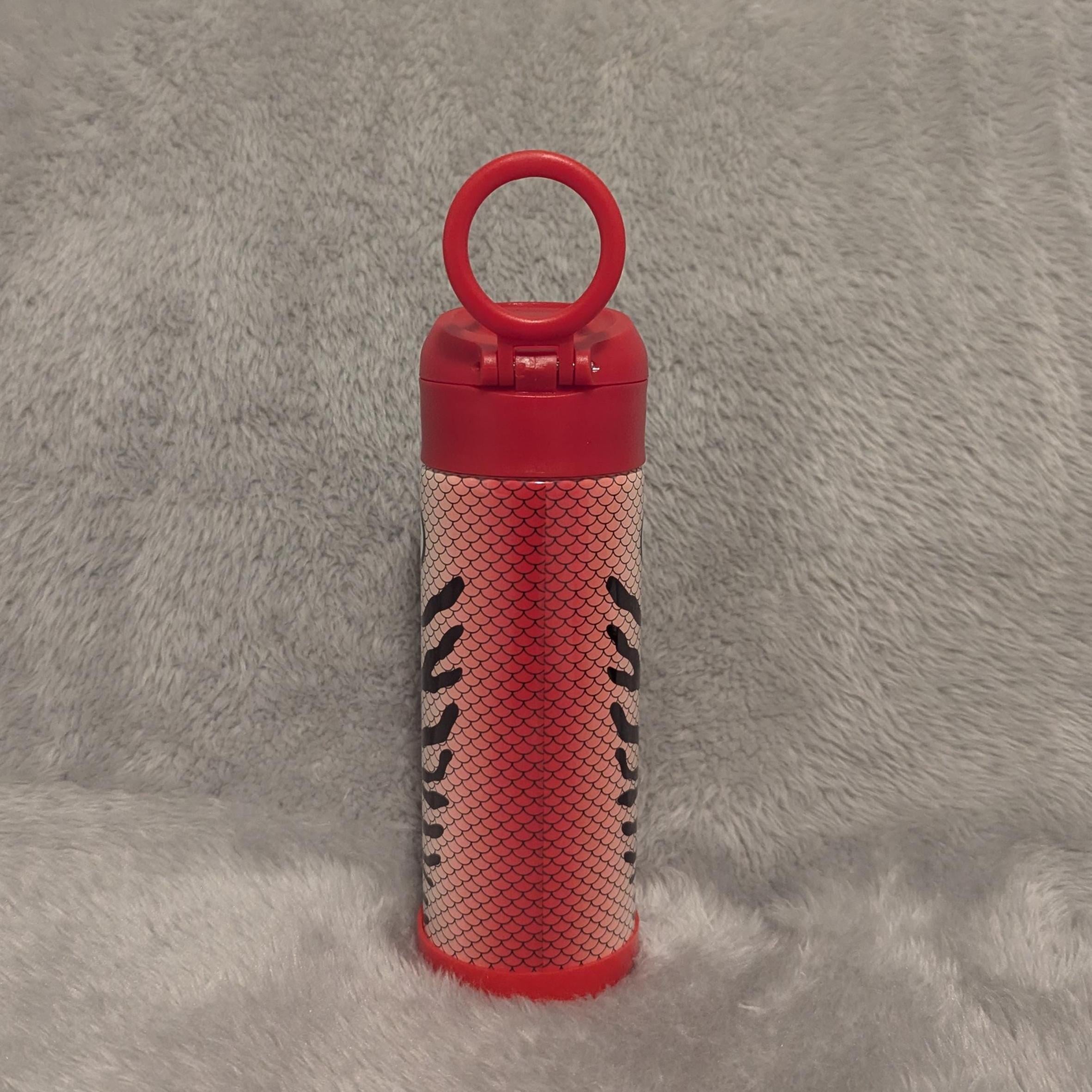Kids Fishing Lure Water Bottle 12oz With Reusable Straw Can Be Personalized