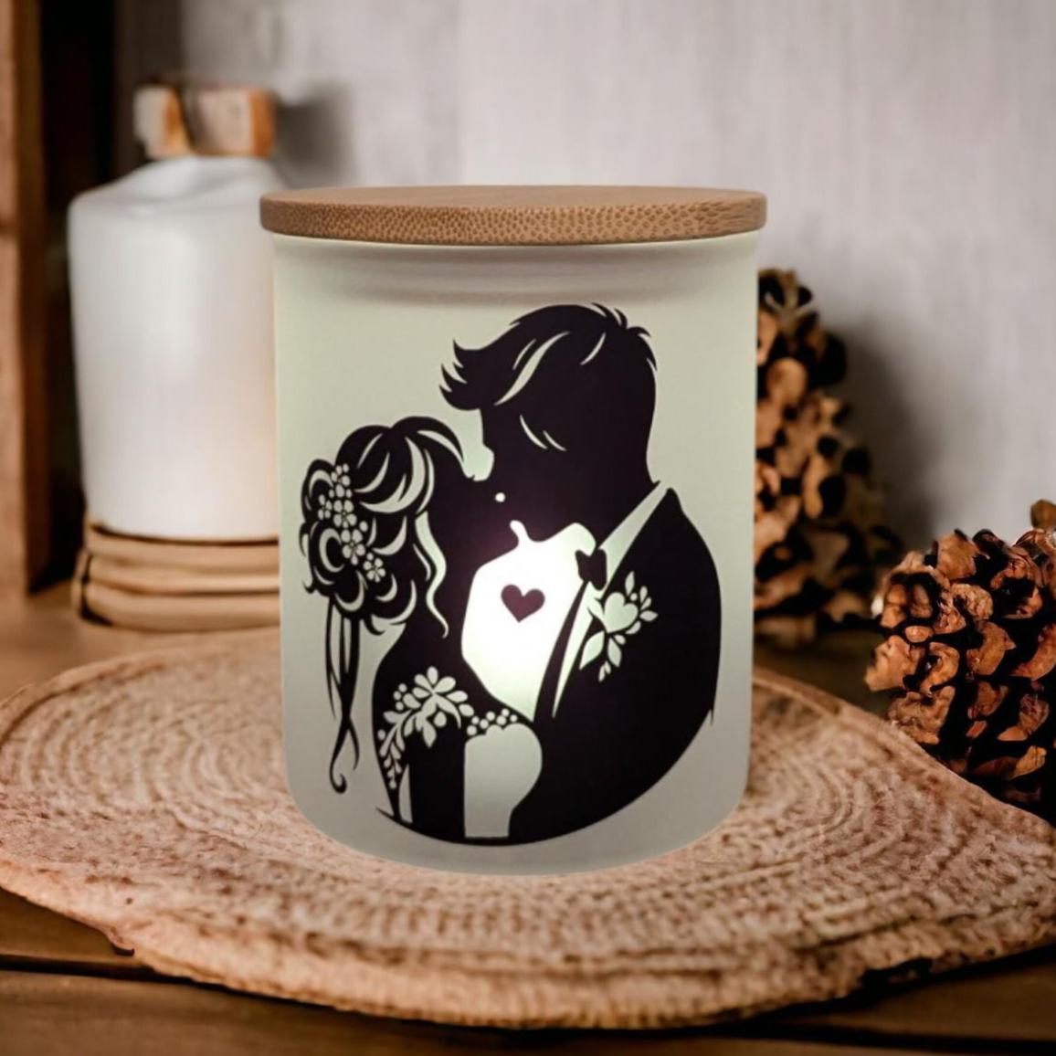 Wedding Candle Holder With A Battery Operated Flickering Tea Light