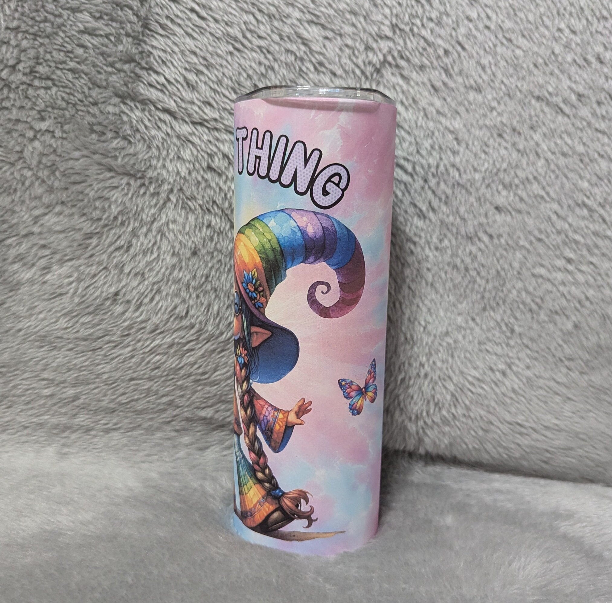 Wild Thing Girl Hippie Gnome Tumbler 20oz With Reusable Straw, Can Be Personalized