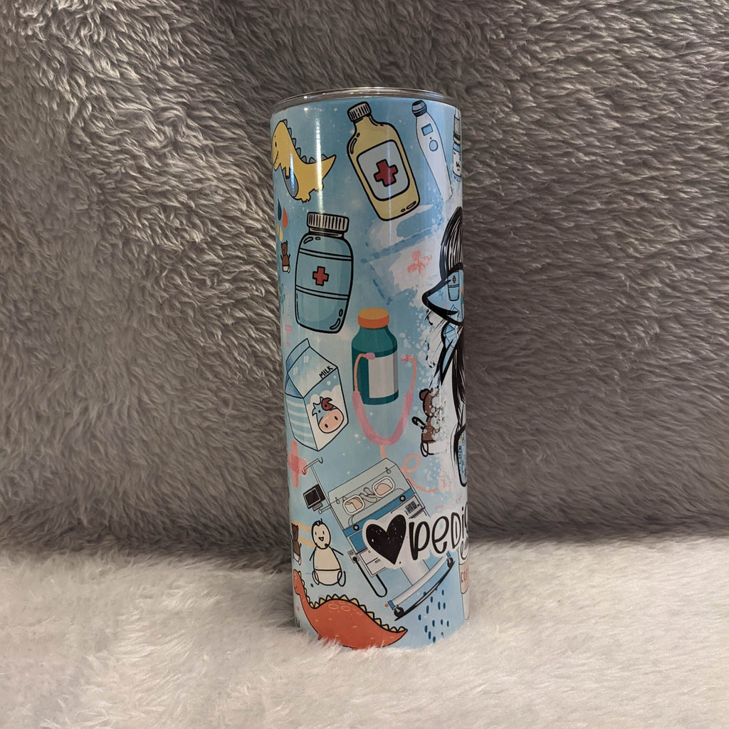 Pediatric Nurse Tumbler 20oz With Reusable Straw, Can Be Personalized