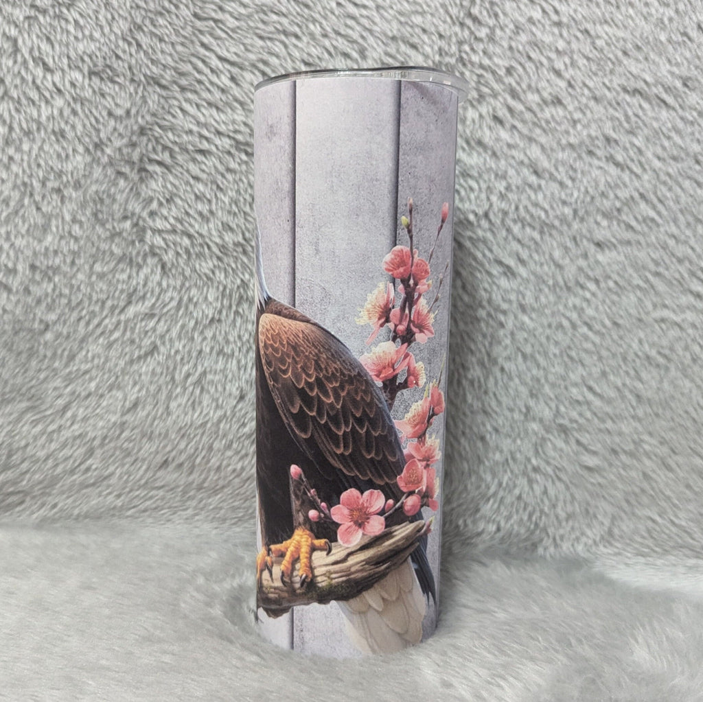 Beautiful Eagle Tumbler 20oz With Reusable Straw, Can Be Personalized