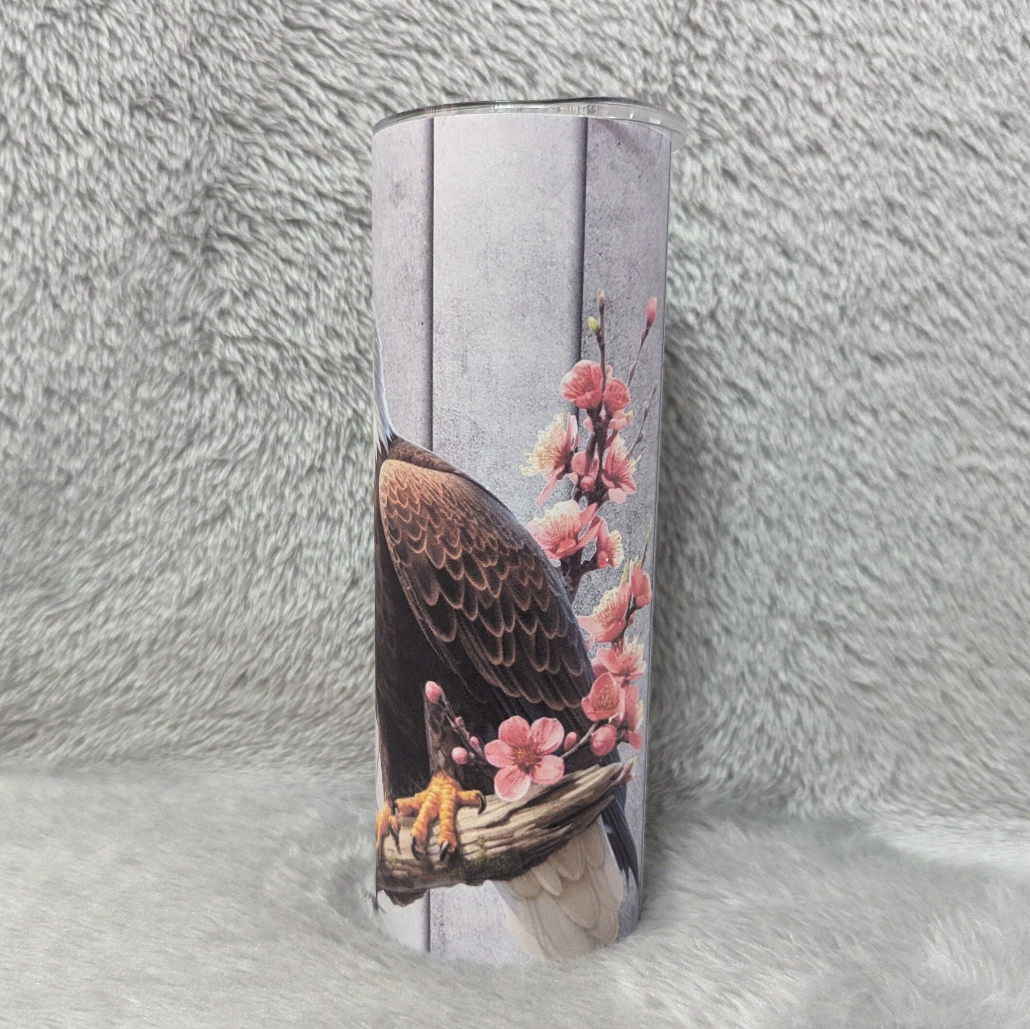Beautiful Eagle Tumbler 20oz With Reusable Straw, Can Be Personalized