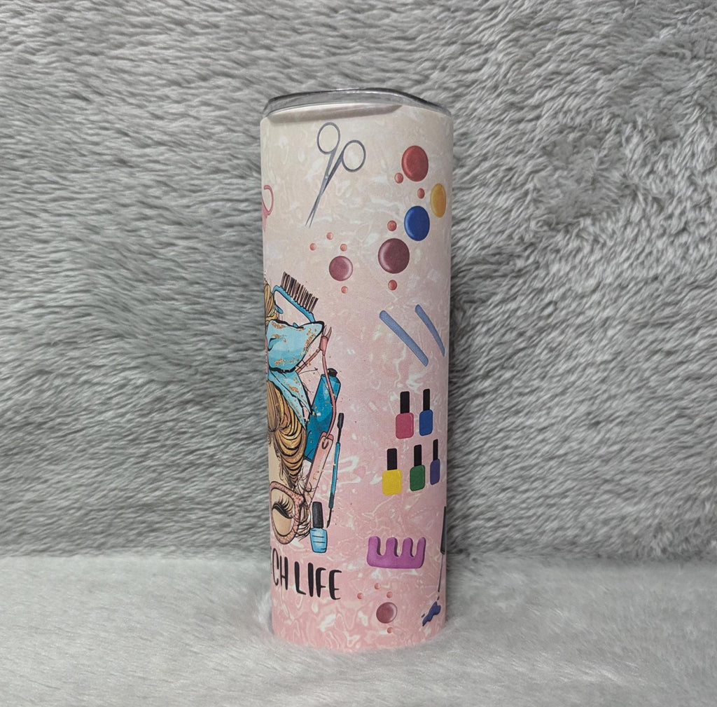 Nail Tech Tumbler 20oz With Reusable Straw, Can Be Personalized