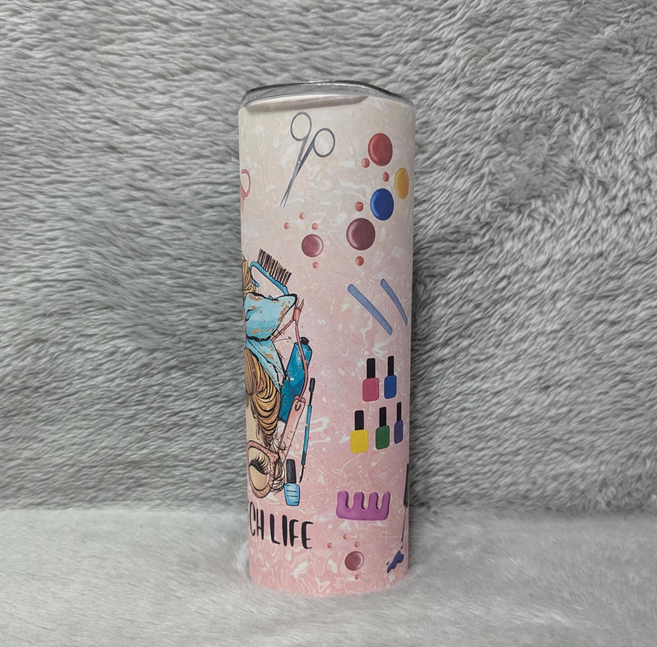 Nail Tech Tumbler 20oz With Reusable Straw, Can Be Personalized
