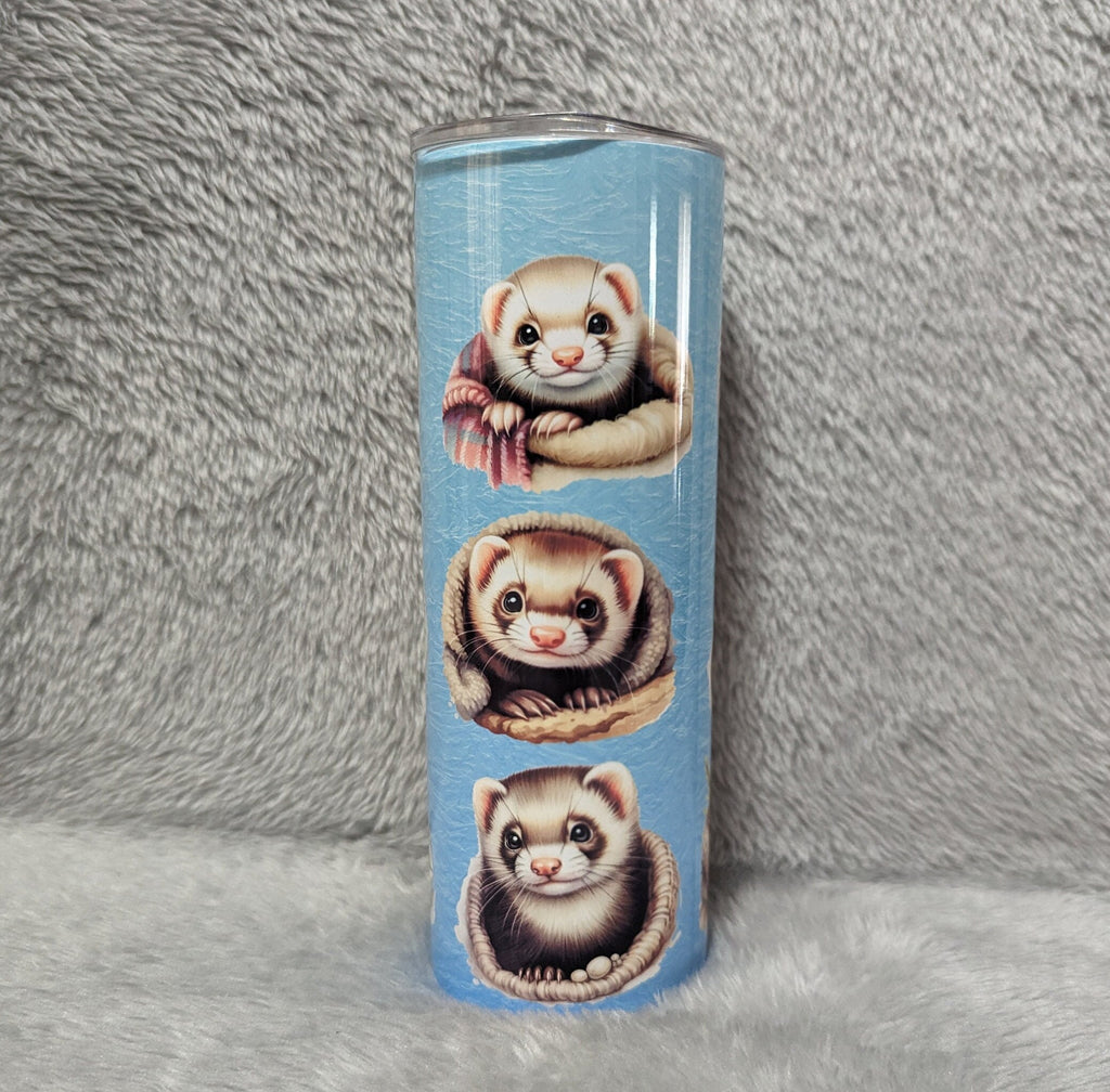 Ferret Tumbler 20oz With Reusable Straw, Can Be Personalized