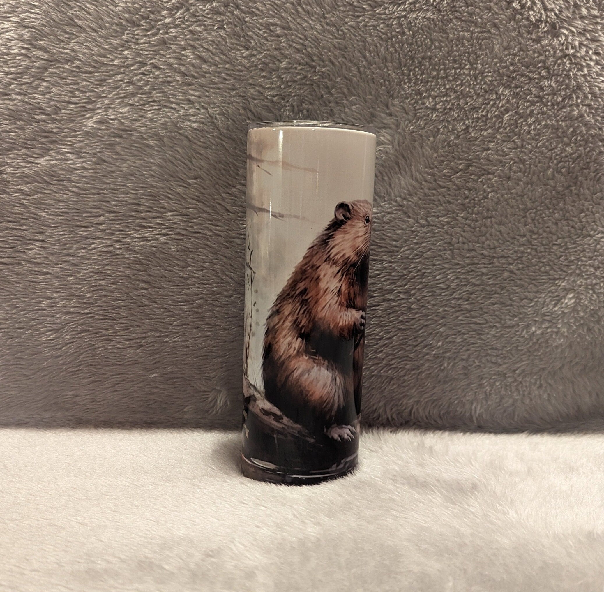 Beaver Tumbler 20oz With Reusable Straw, Can Be Personalized