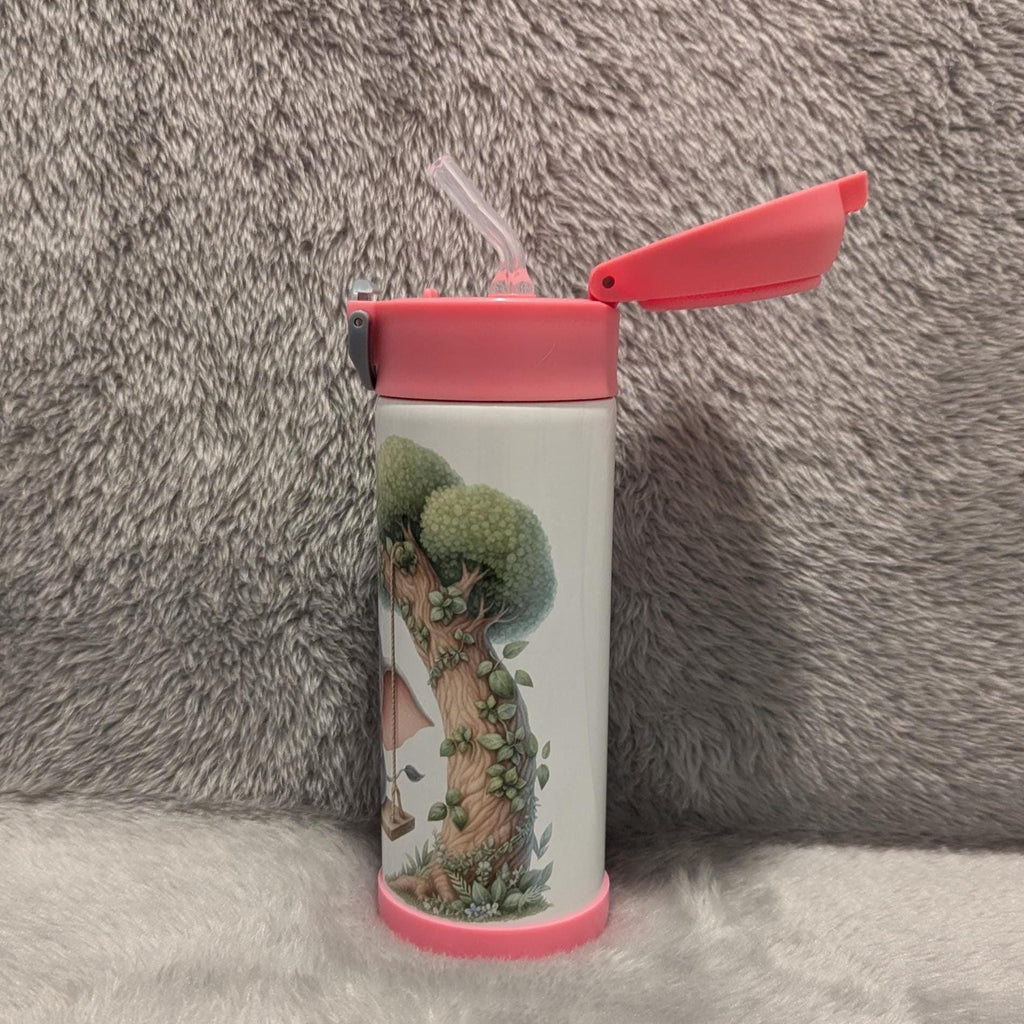 Kids Elephant Water Bottle 12oz With Reusable Straw Can Be Personalized