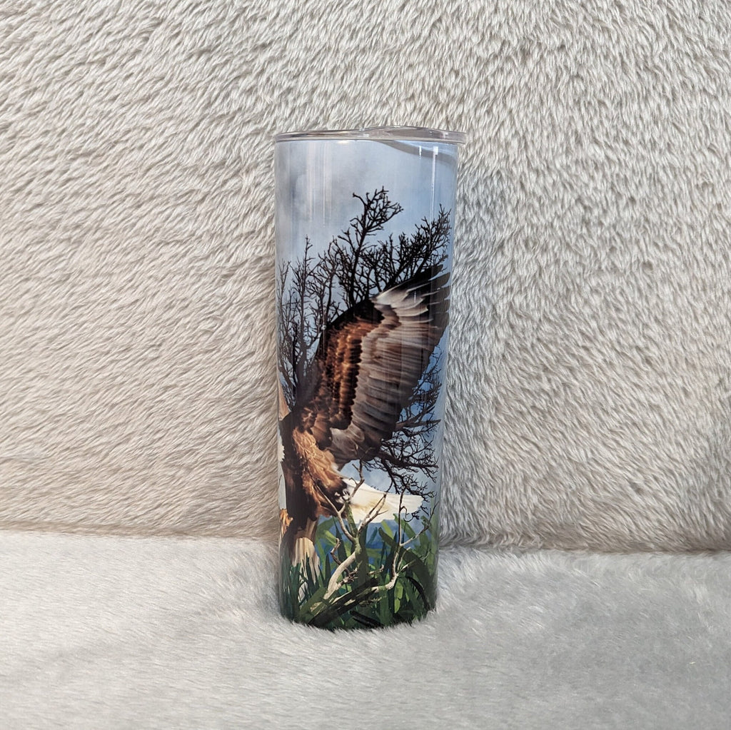 Flying Eagle Tumbler 20oz With Reusable Straw, Can Be Personalized