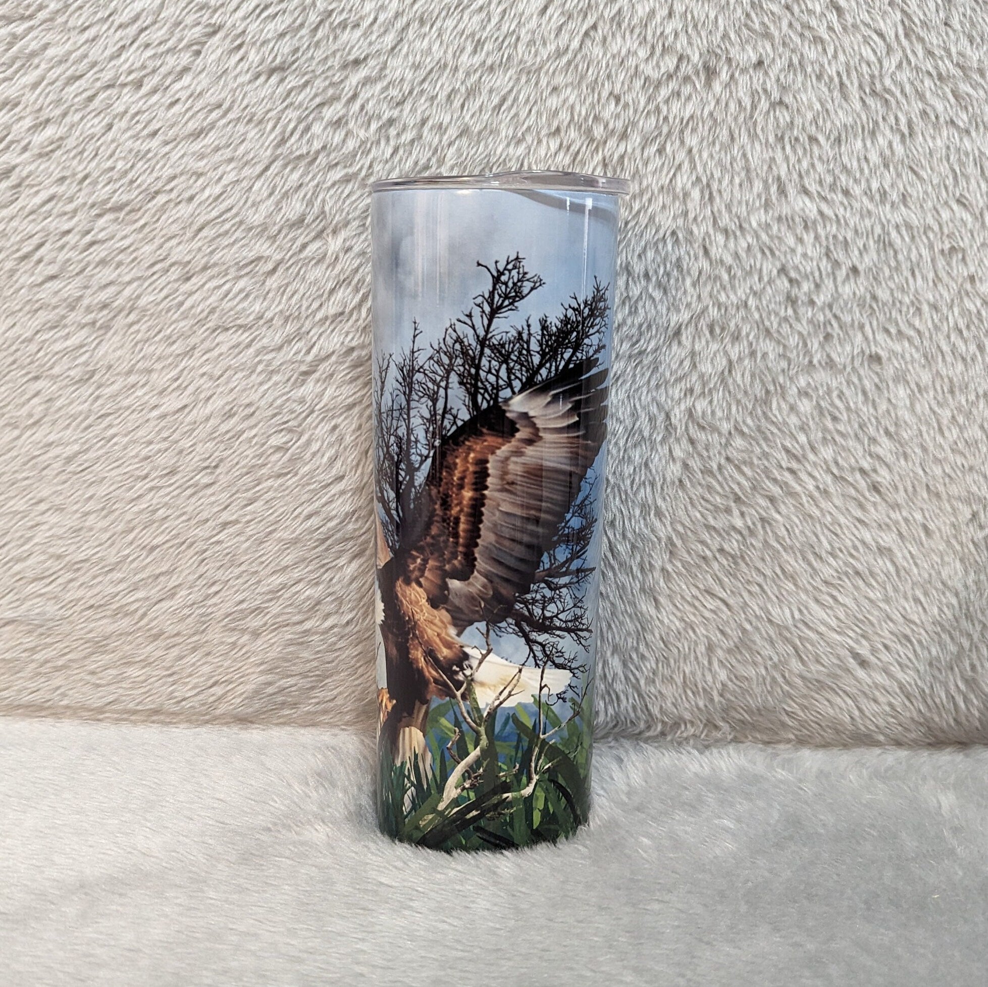 Flying Eagle Tumbler 20oz With Reusable Straw, Can Be Personalized