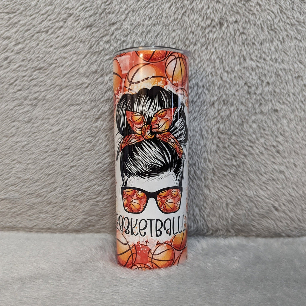 Basketball Mom Tumbler 20oz With Reusable Straw, Can Be Personalized