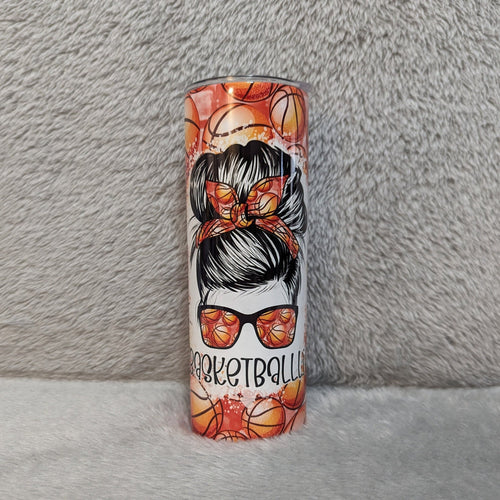 Basketball Mom Tumbler 20oz With Reusable Straw, Can Be Personalized