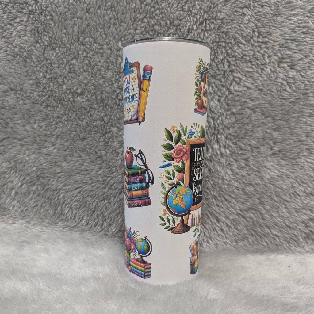 Teacher Tumbler 20oz With Reusable Straw