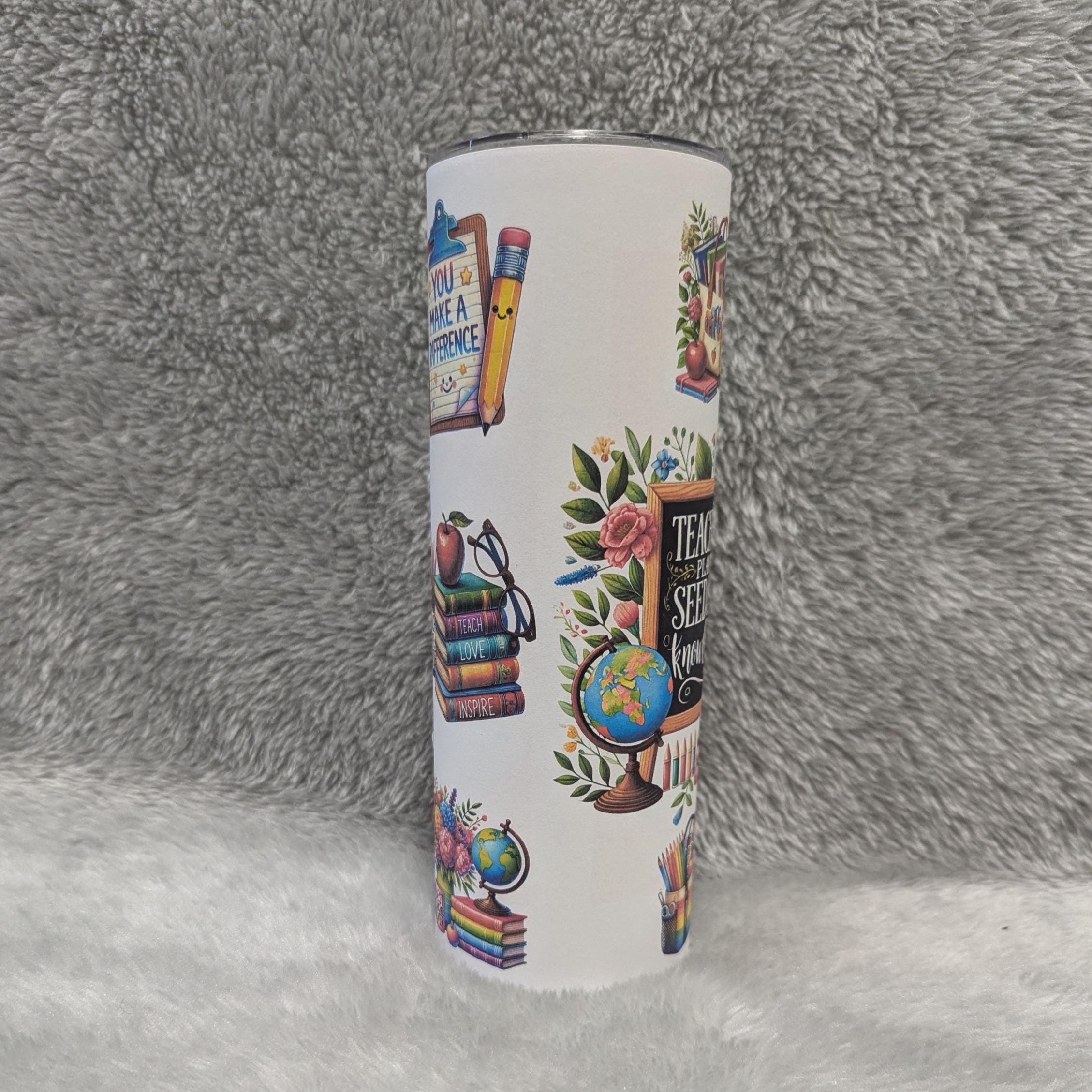 Teacher Tumbler 20oz With Reusable Straw