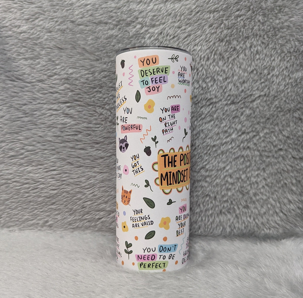 Positive Mindset Affirmation Tumbler 20oz With Reusable Straw