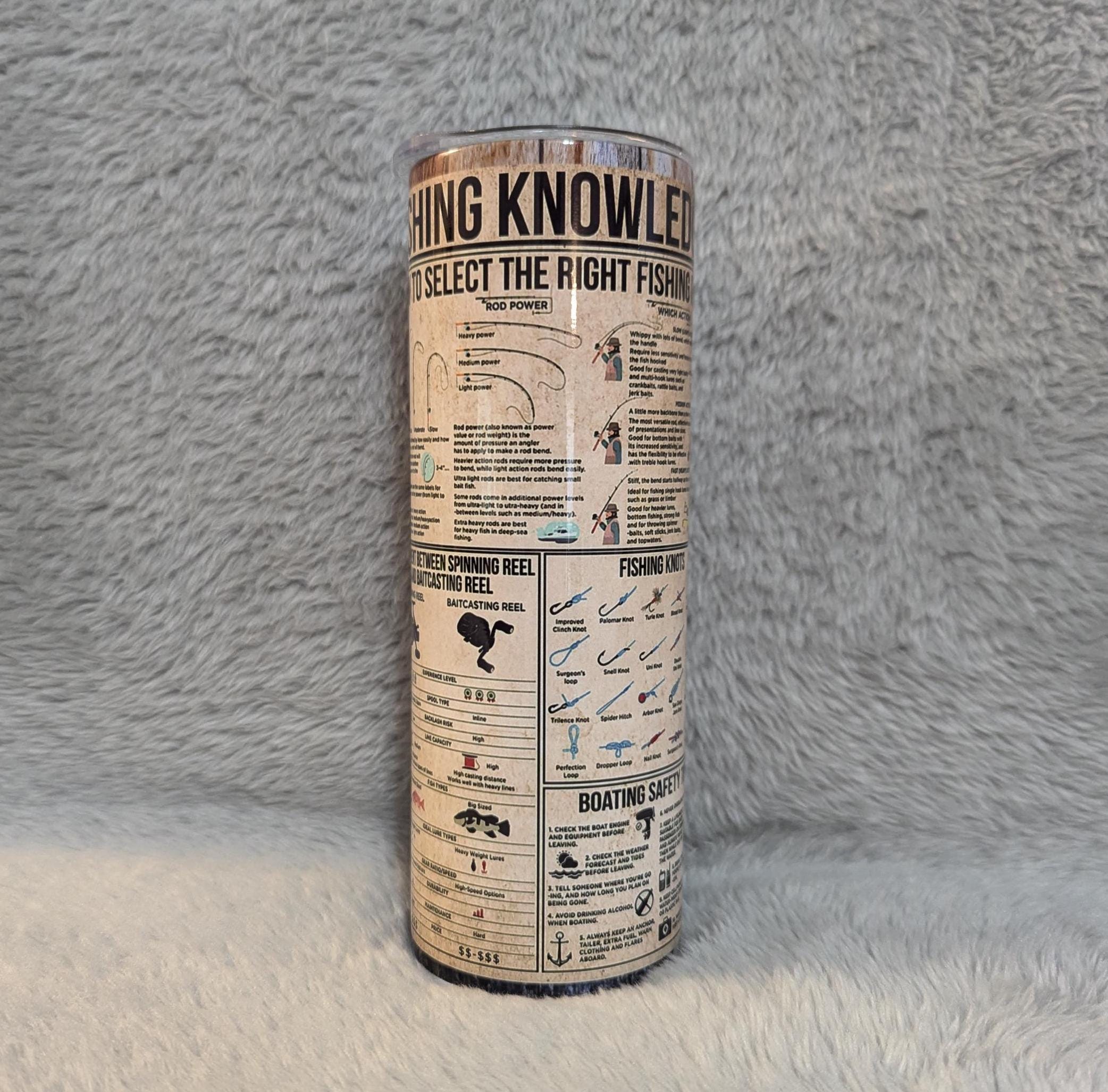 Fish Knowledge Tumbler With Fishing Rules 20oz With Reusable Straw, Can Be Personalized