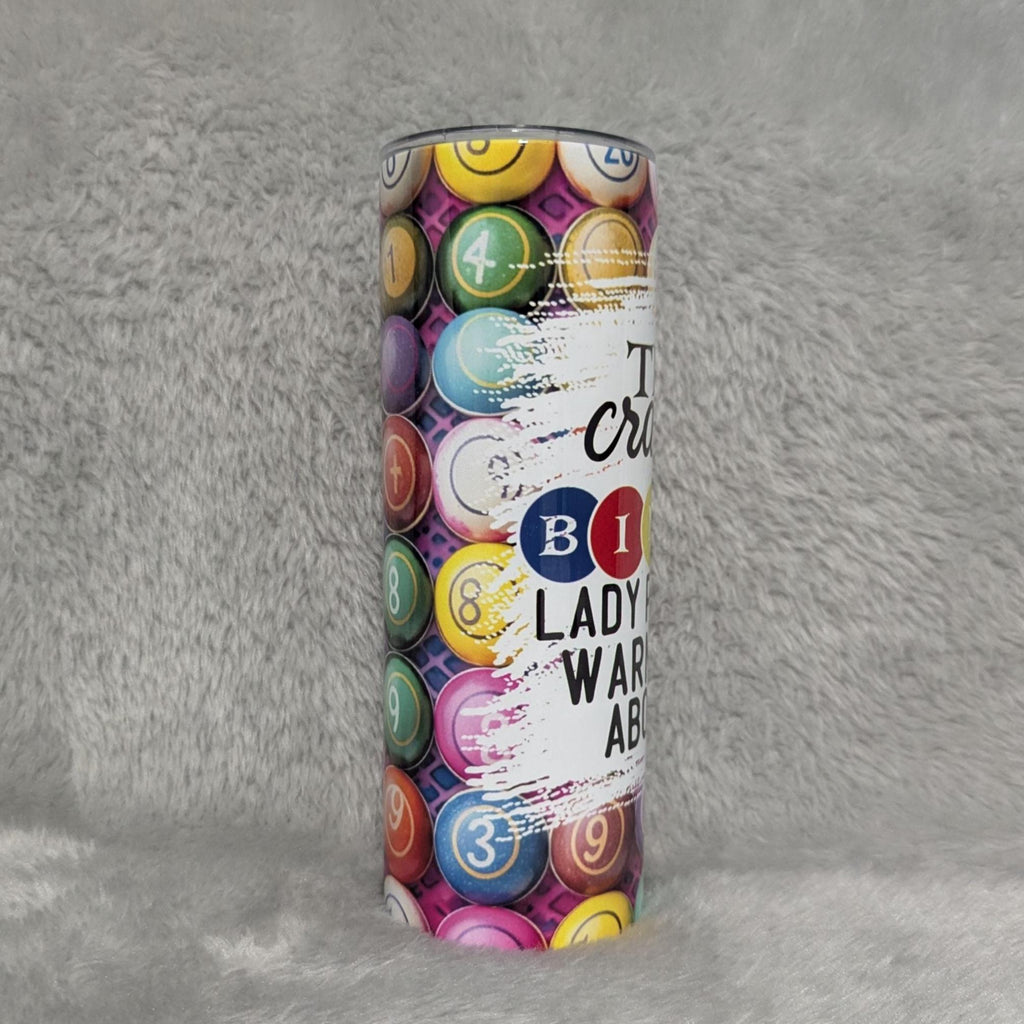Crazy Bingo Lady Tumbler 20oz With Reusable Straw
