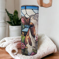 Beautiful Cow Tumbler with A Stunning Stained Glass Design 20oz With Reusable Straw, Can Be Personalized