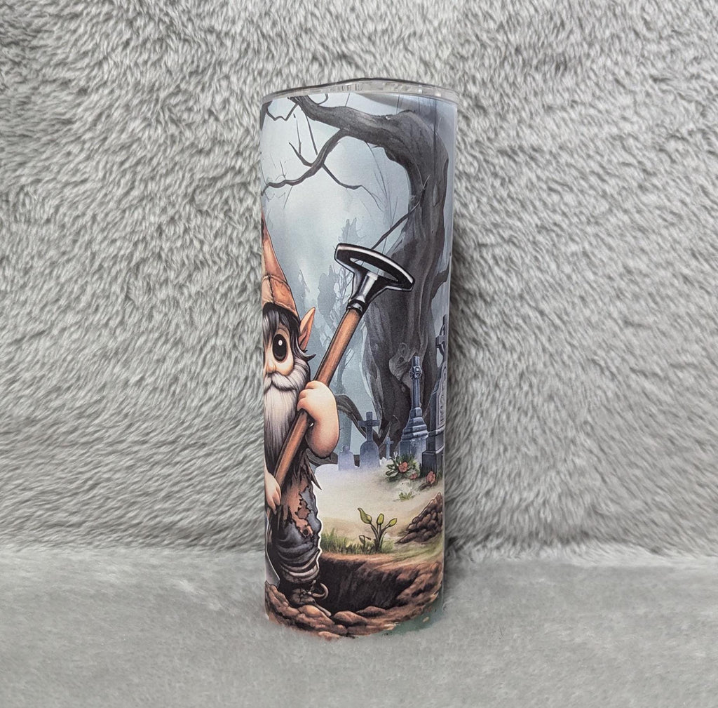 Zombie Gnome Tumbler 20oz With Reusable Straw, Can Be Personalized