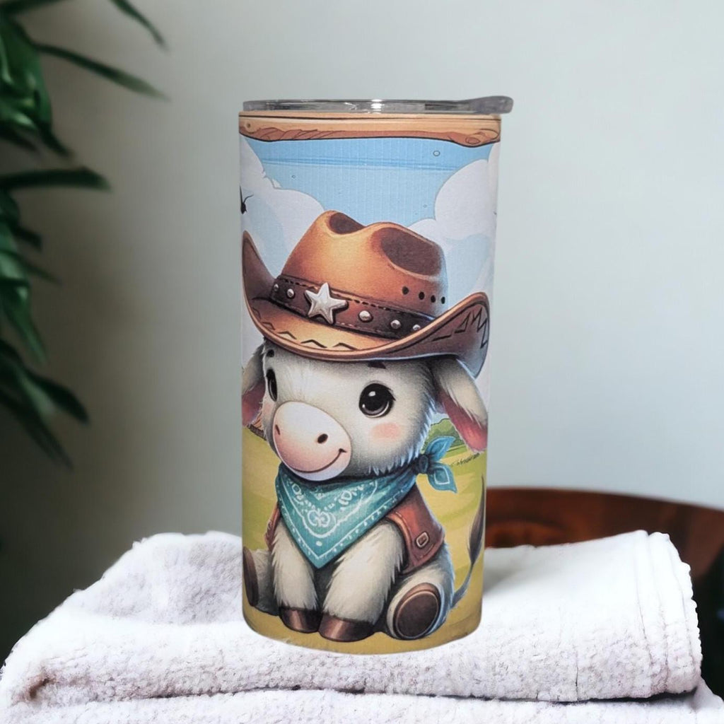 Kids Donkey Tumbler 15oz With Reusable Straw, Can Be Personalized
