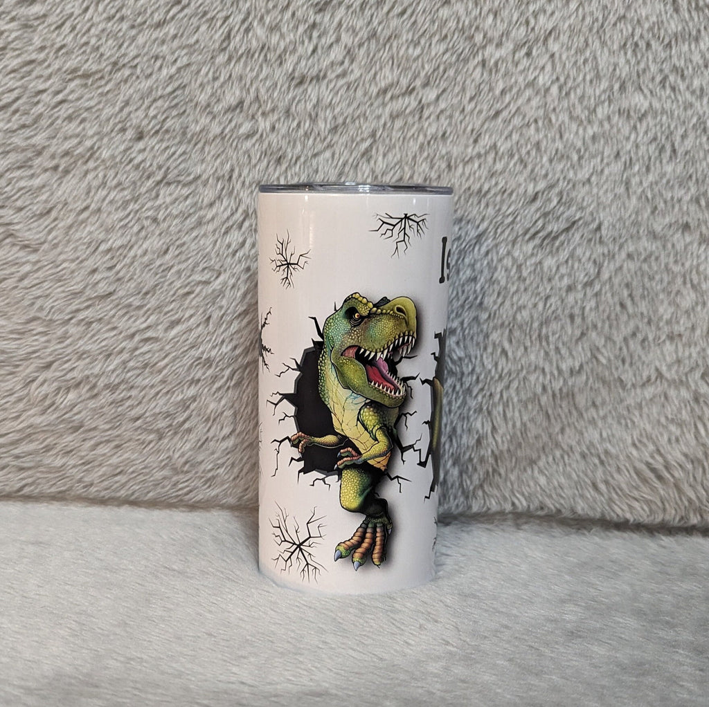 Kids Dinosaur Tumbler 15oz With Reusable Straw, Can Be Personalized