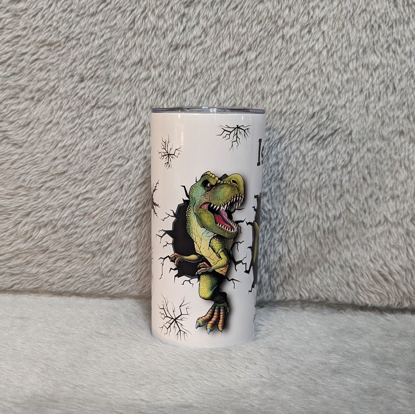Kids Dinosaur Tumbler 15oz With Reusable Straw, Can Be Personalized