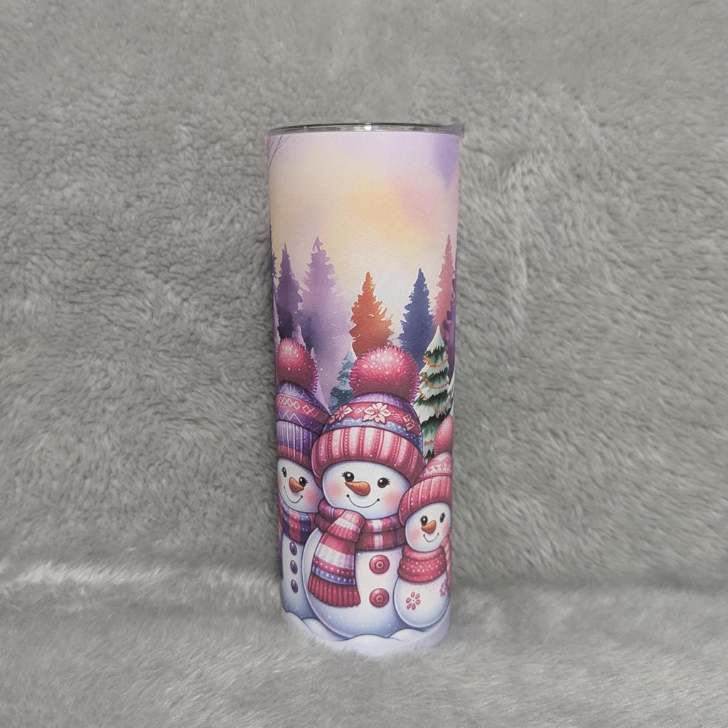 Snowman Tumbler 20oz With Reusable Straw, Can Be Personalized