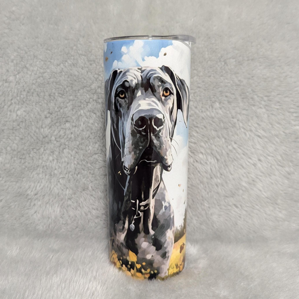 Great Dane Tumbler  20oz With Reusable Straw, Can Be Personalized