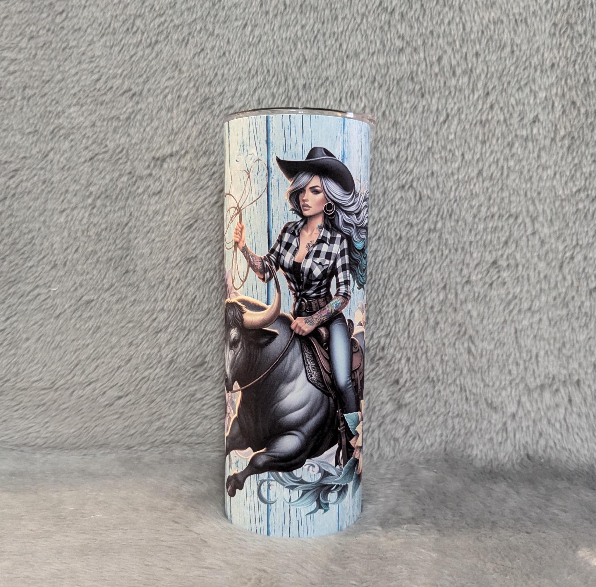 Rodeo Girl Tumbler 20oz With Reusable Straw, Can Be Personalized