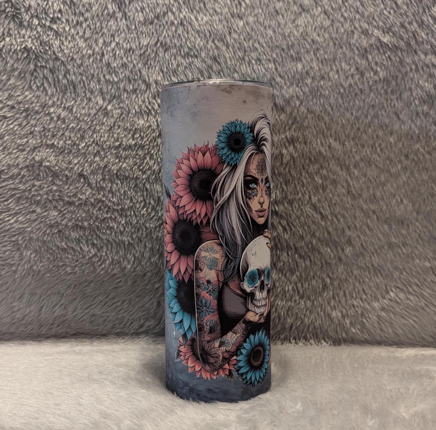 Make A Wish Boho Girl Tumbler 20oz With Reusable Straw, Can Be Personalized