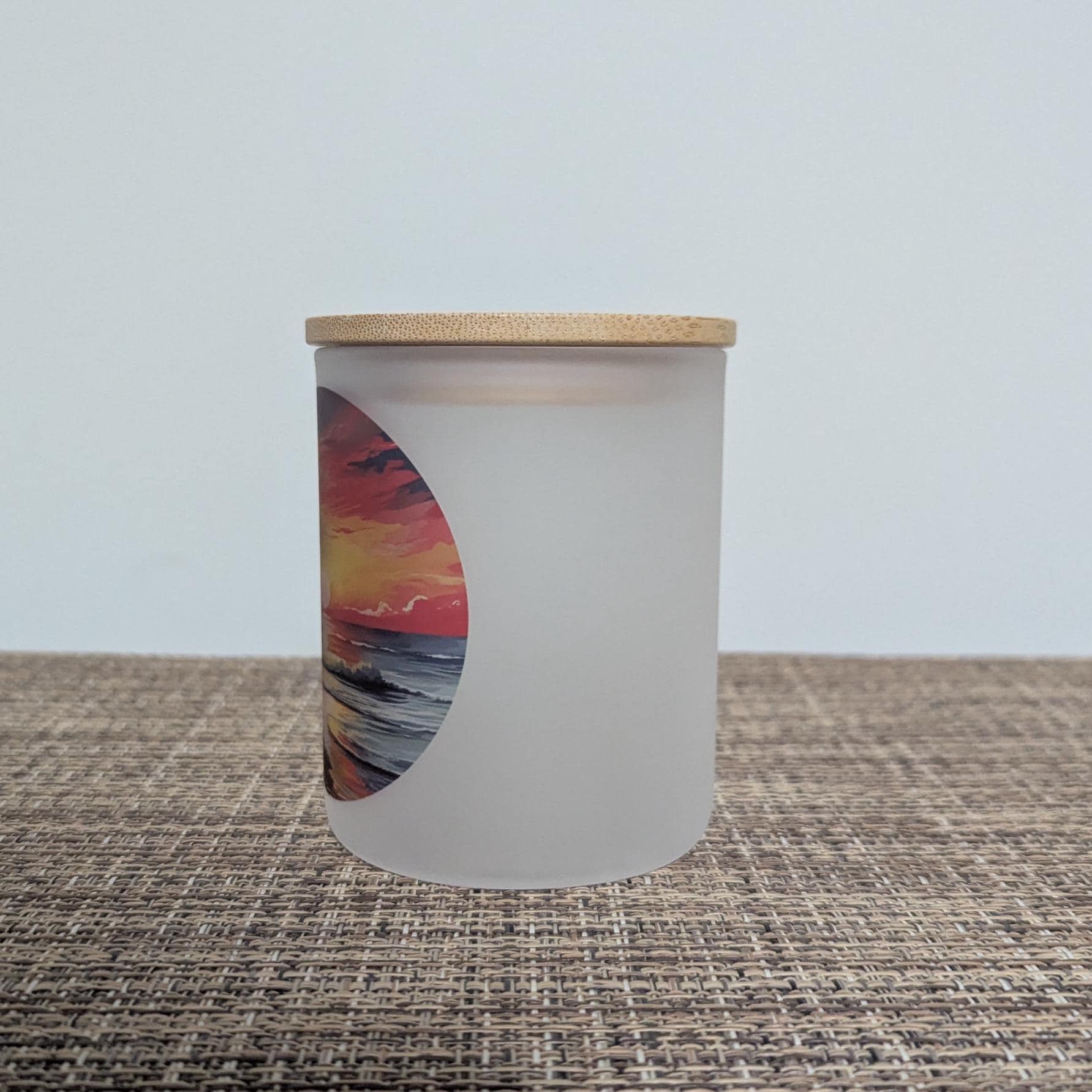 Beautiful Sunset Design Candle Holder With A Battery Operated Flickering Tea Light