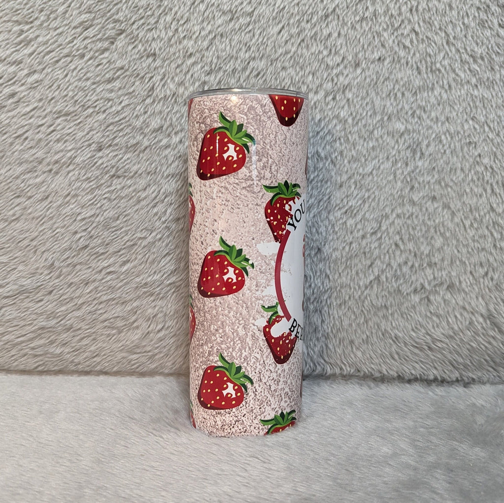 Strawberry Gnome Tumbler 20oz With Reusable Straw