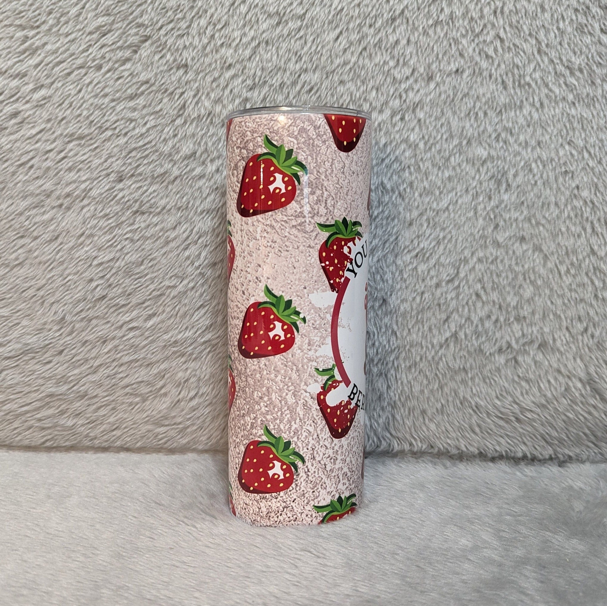Strawberry Gnome Tumbler 20oz With Reusable Straw