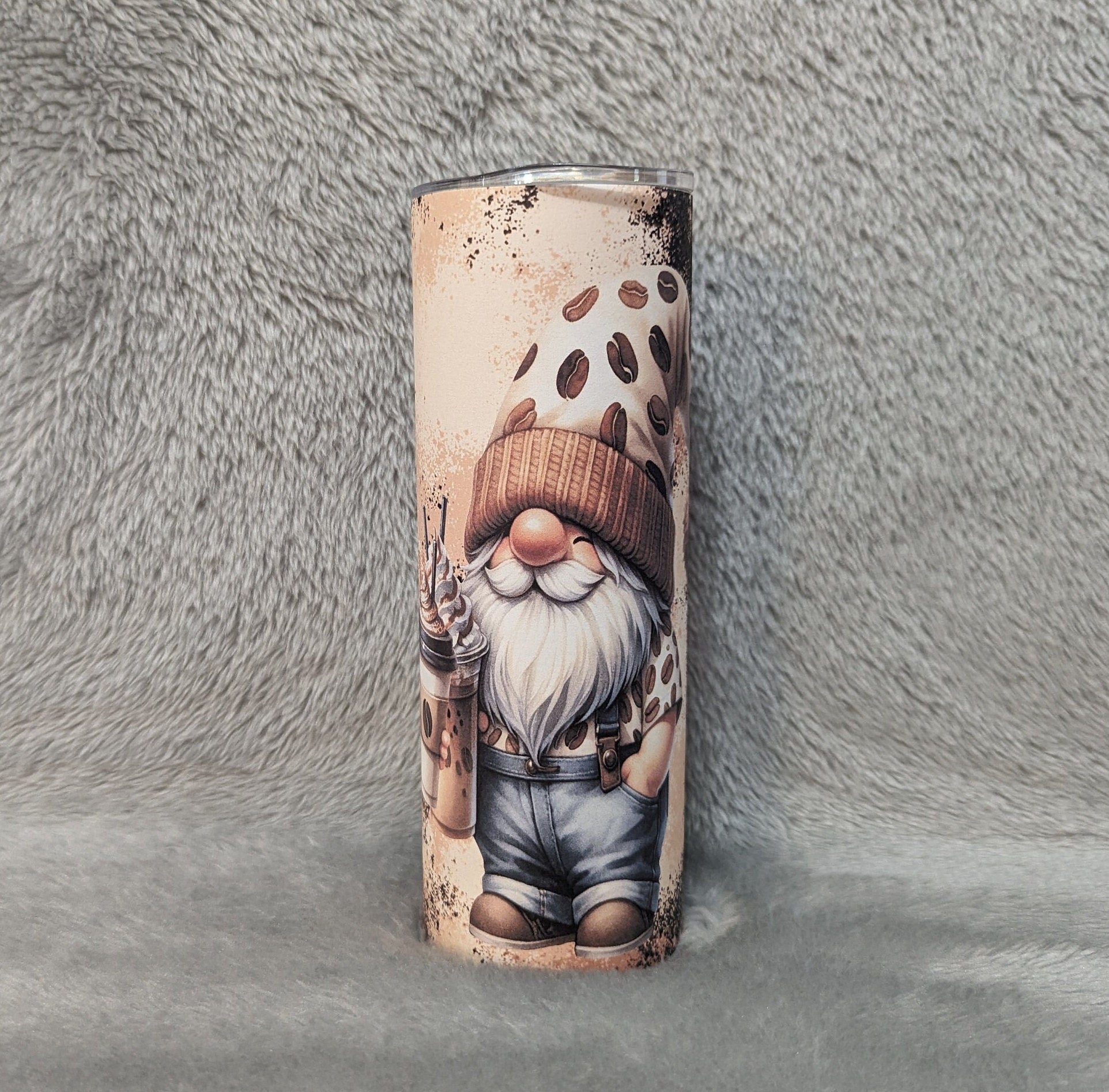 Coffee Gnome Tumbler 20oz With Reusable Straw, Can Be Personalized