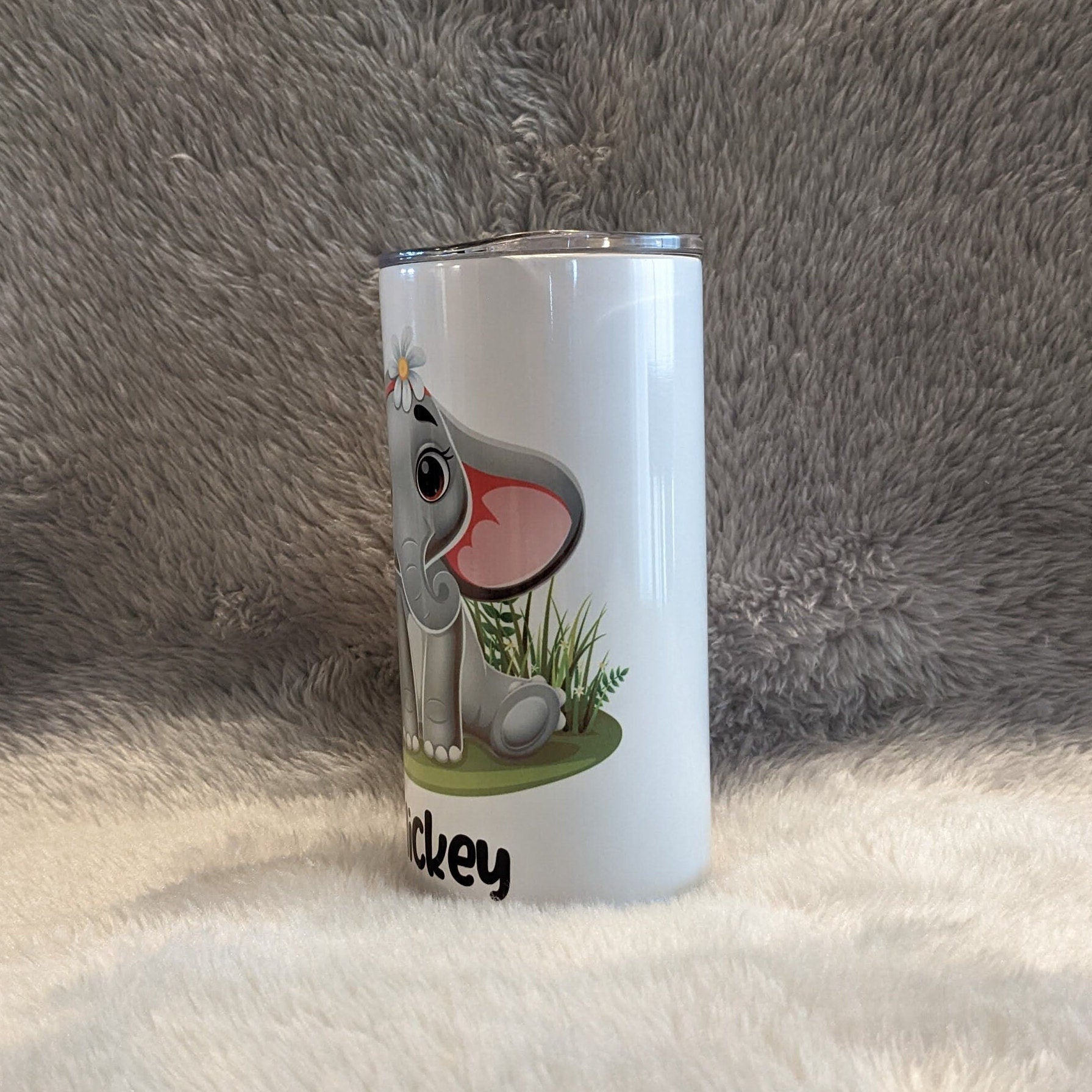 Elephant Tumbler 15oz With Reusable Straw, Can Be Personalized