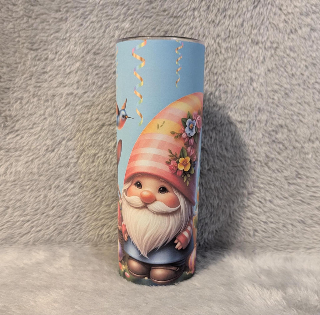 Easter Gnome Tumbler 20oz With Reusable Straw, Can Be Personalized