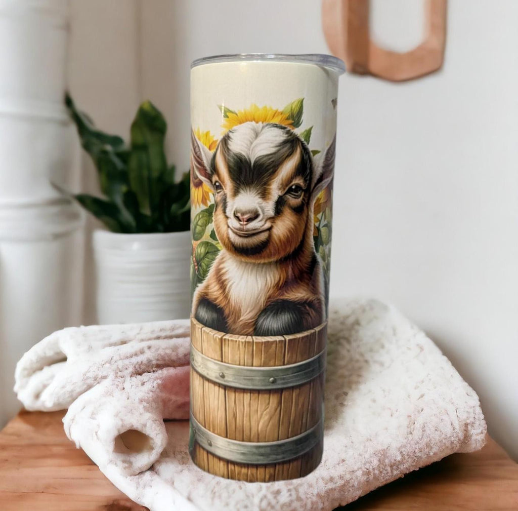 Goat Tumbler 20oz With Reusable Straw, Can Be Personalized