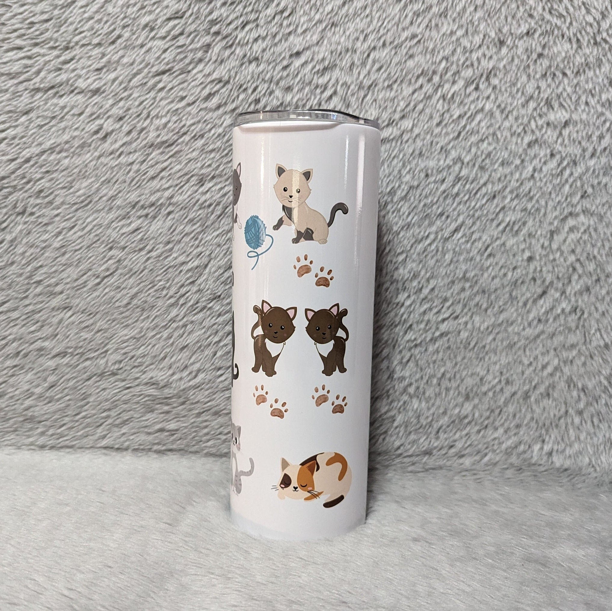 All You Need Is Love And A Cat Tumbler 20oz With Reusable Straw, Can Be Personalized